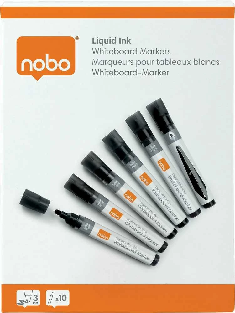 Nobo Liquid Ink juoda 10 vnt