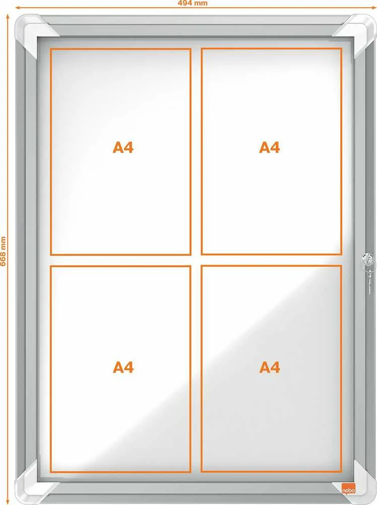 Nobo Premium Plus 4xA4 magnetinis vidinis vitrinas