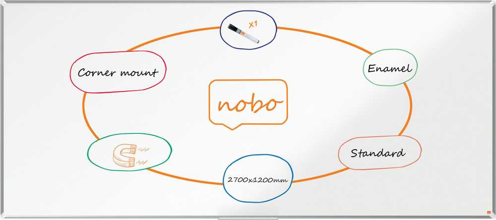 Nobo Premium Plus valkotaulu, 270 x 120 cm, emali