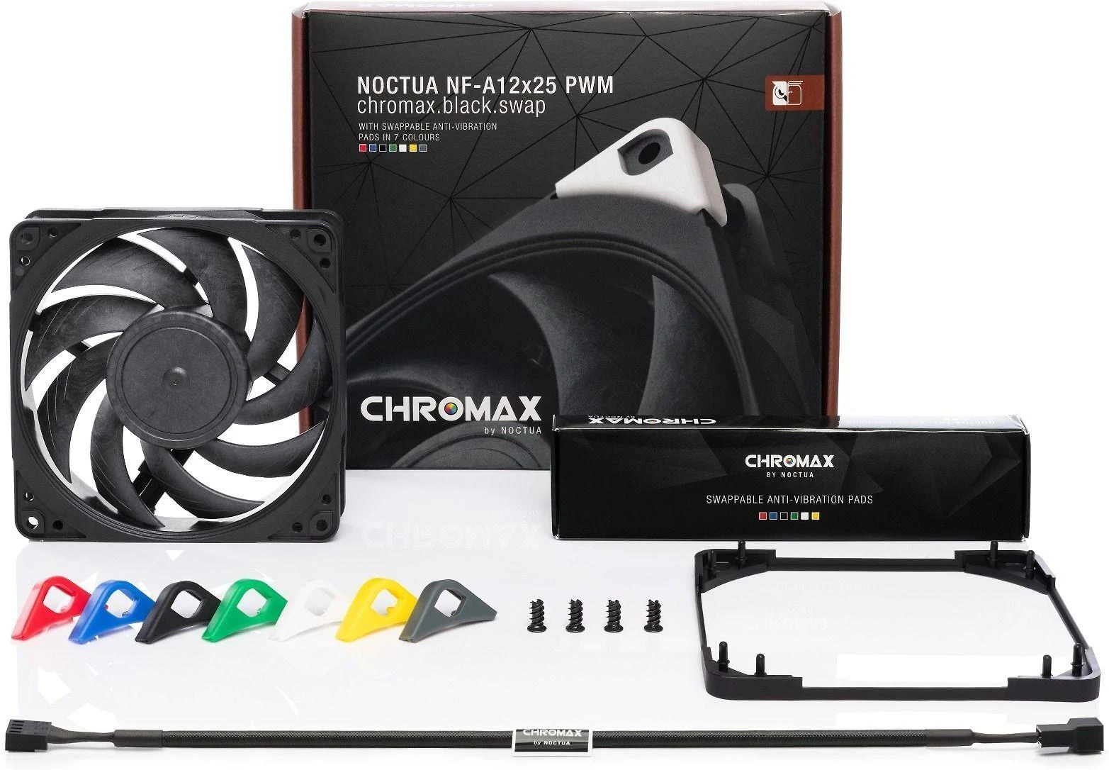 Noctua NF-A12X25 PWM chromax.juodos spalvos.swap korpuso ventiliatorius – 120mm