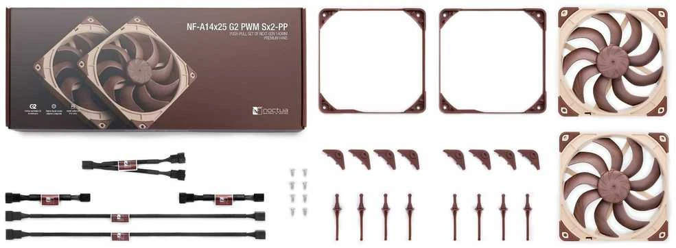 Noctua 140mm NF-A14x25 G2 PWM Sx2 PP - dual fan set
