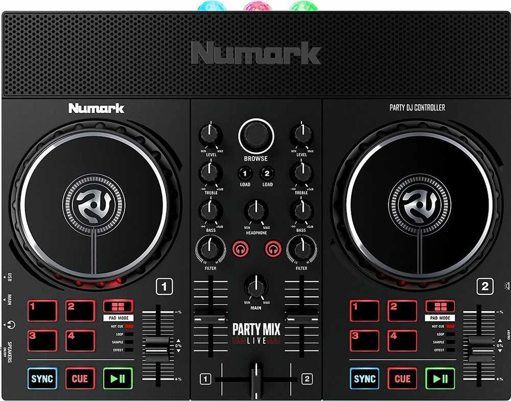 Numark Party Mix Live DJ kontroleris su integruotu LED apšvietimu ir garsiakalbiais