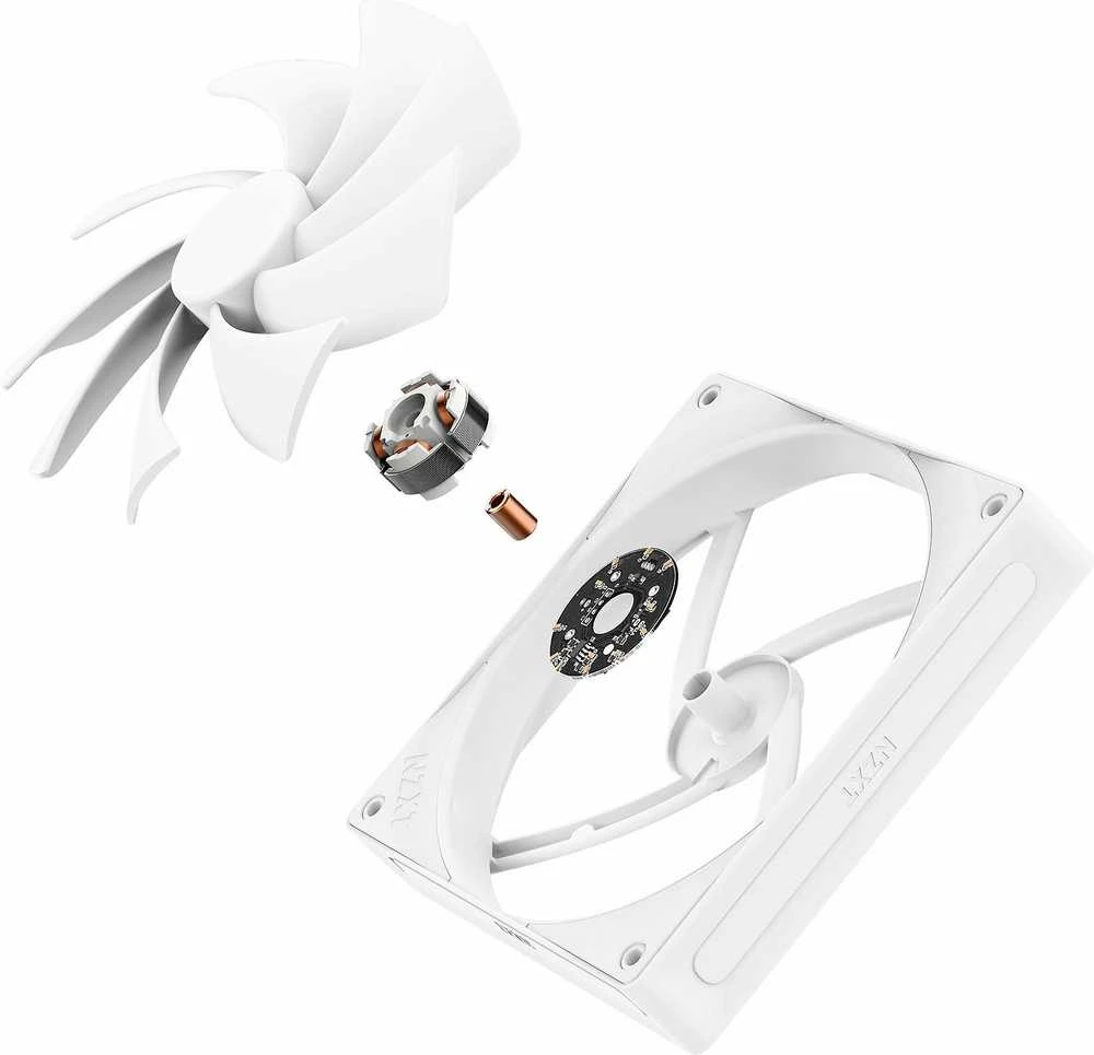 NZXT F140Q V2 išardytas aušinimo ventiliatorius
