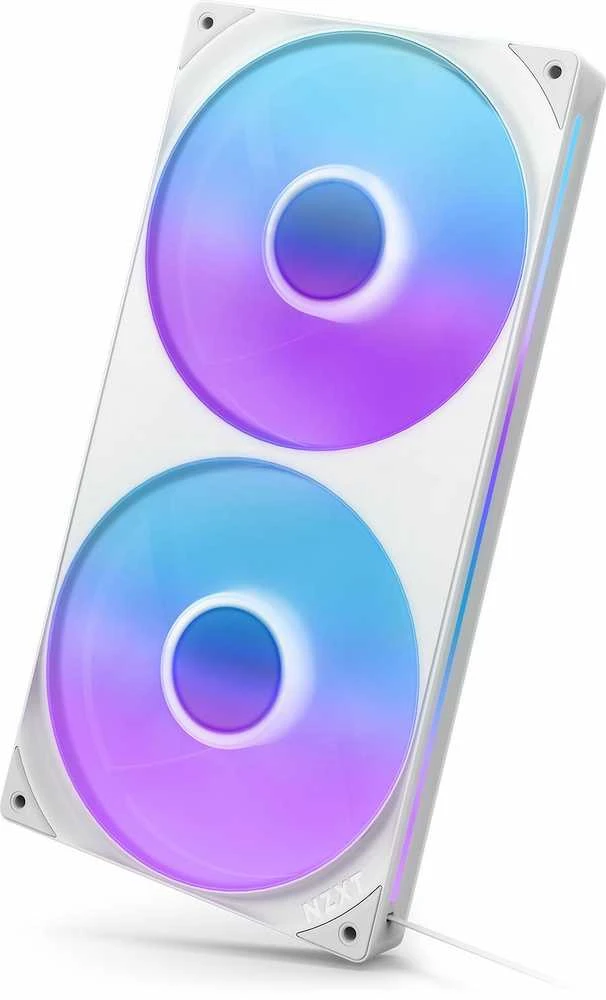 NZXT F280 RGB dvigubas baltas ventiliatorius