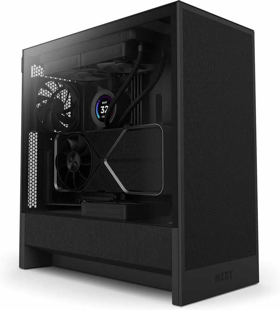 NZXT PC korpusas H5 Flow midi tower 2024 juodas langas