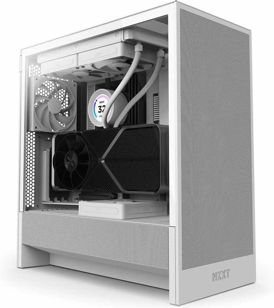 NZXT PC dėklas H5 Flow midi bokštas baltas langas