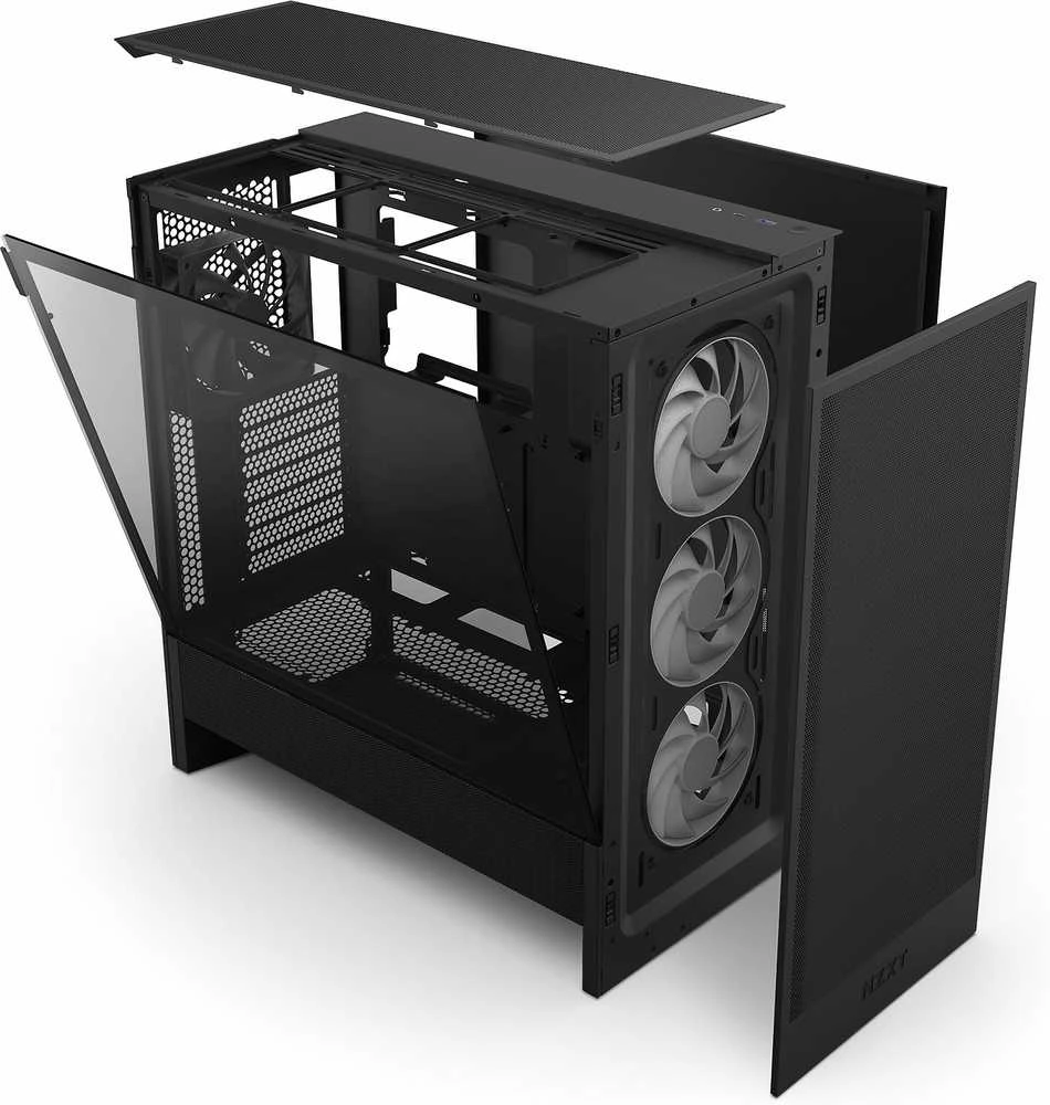 NZXT PC dėklas H5 Flow RGB 2024 midi bokštas juodas