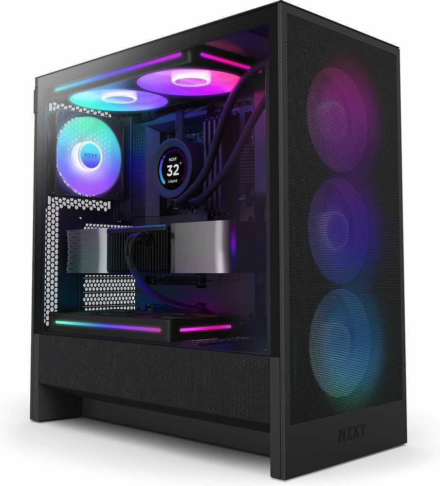 NZXT PC dėklas H5 Flow RGB 2024 midi bokštas juodas