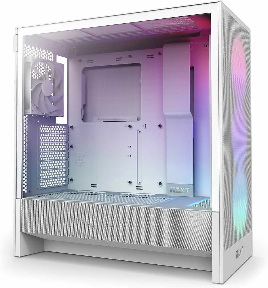 NZXT PC dėklas H5 Flow RGB 2024 midi bokštas baltas