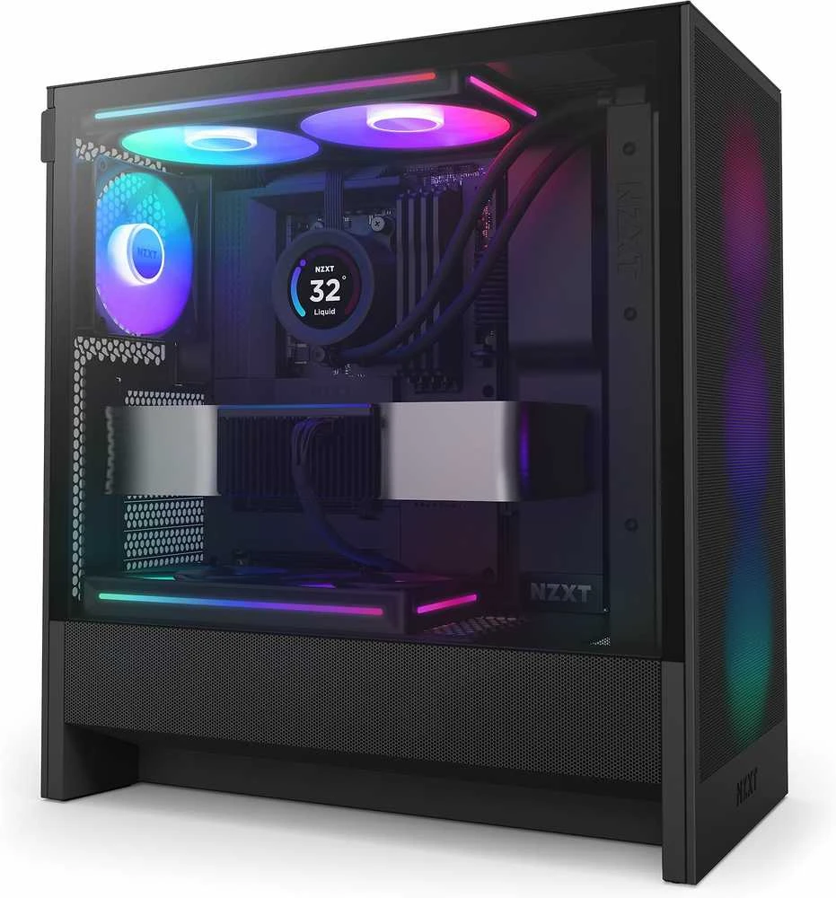 NZXT PC dėklas H5 Flow RGB 2024 midi bokštas juodas
