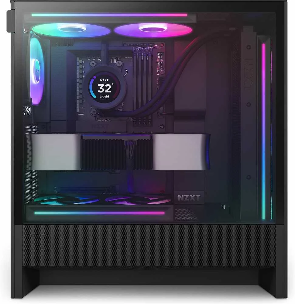 NZXT PC dėklas H5 Flow RGB 2024 midi bokštas juodas