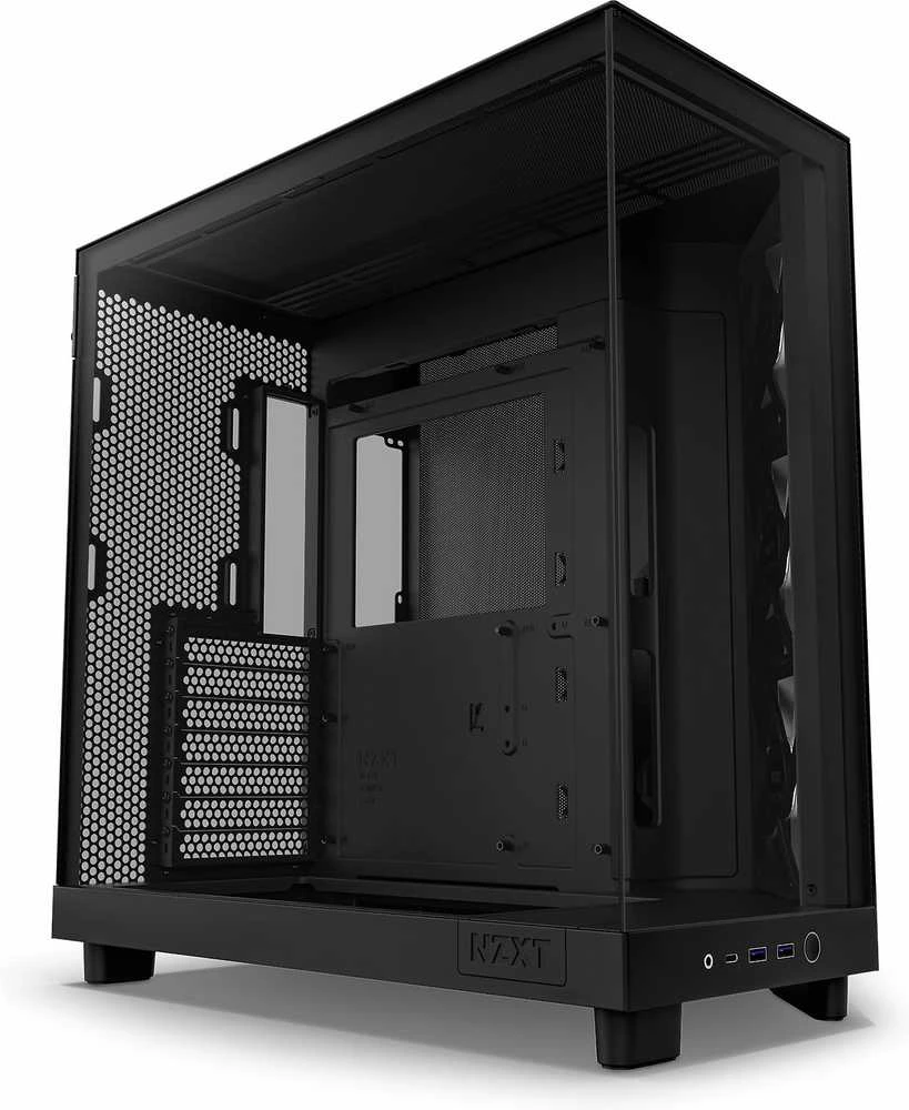 Kompiuterio korpusas NZXT H6 FLOW RGB MIDI BOKŠTAS SU LANGU, Juodas