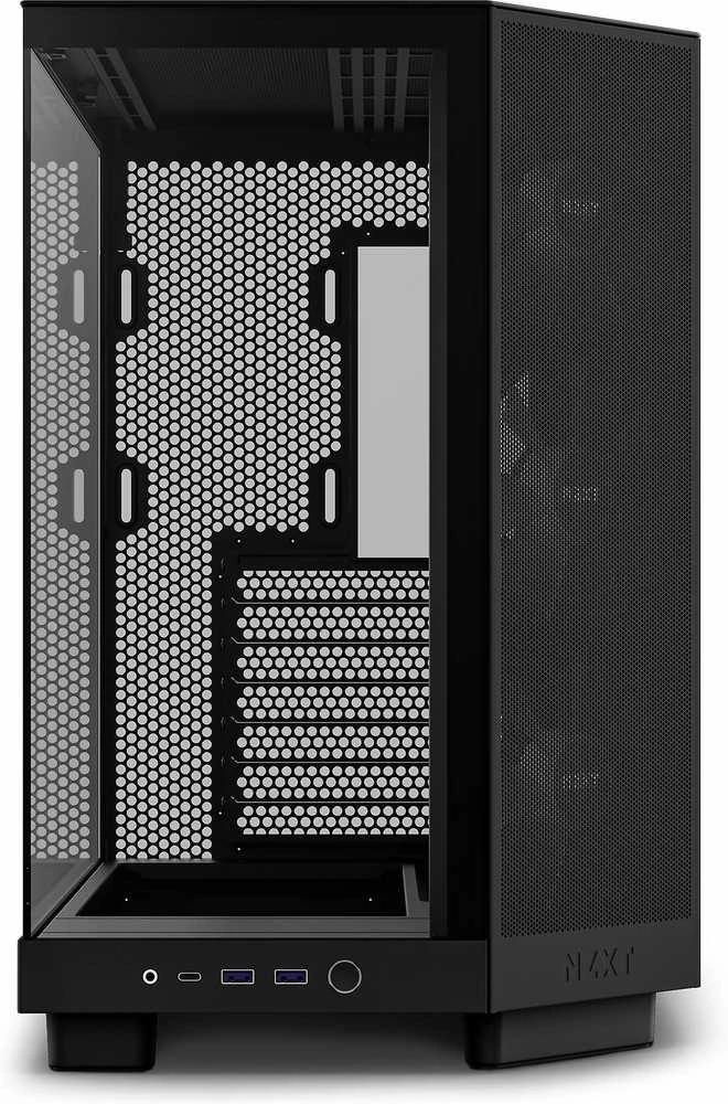 Kompiuterio korpusas NZXT H6 FLOW RGB MIDI BOKŠTAS SU LANGU, Juodas