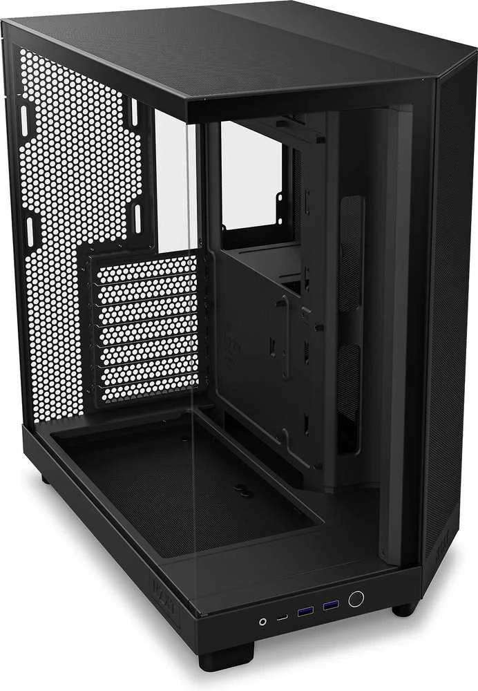 Kompiuterio korpusas NZXT H6 FLOW RGB MIDI BOKŠTAS SU LANGU, Juodas