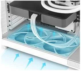 NZXT H6 Flow RGB kompiuterio korpusas, Mid-Tower, ATX, su 3 RGB ventiliatoriais, baltas (CC-H61FW-R1)