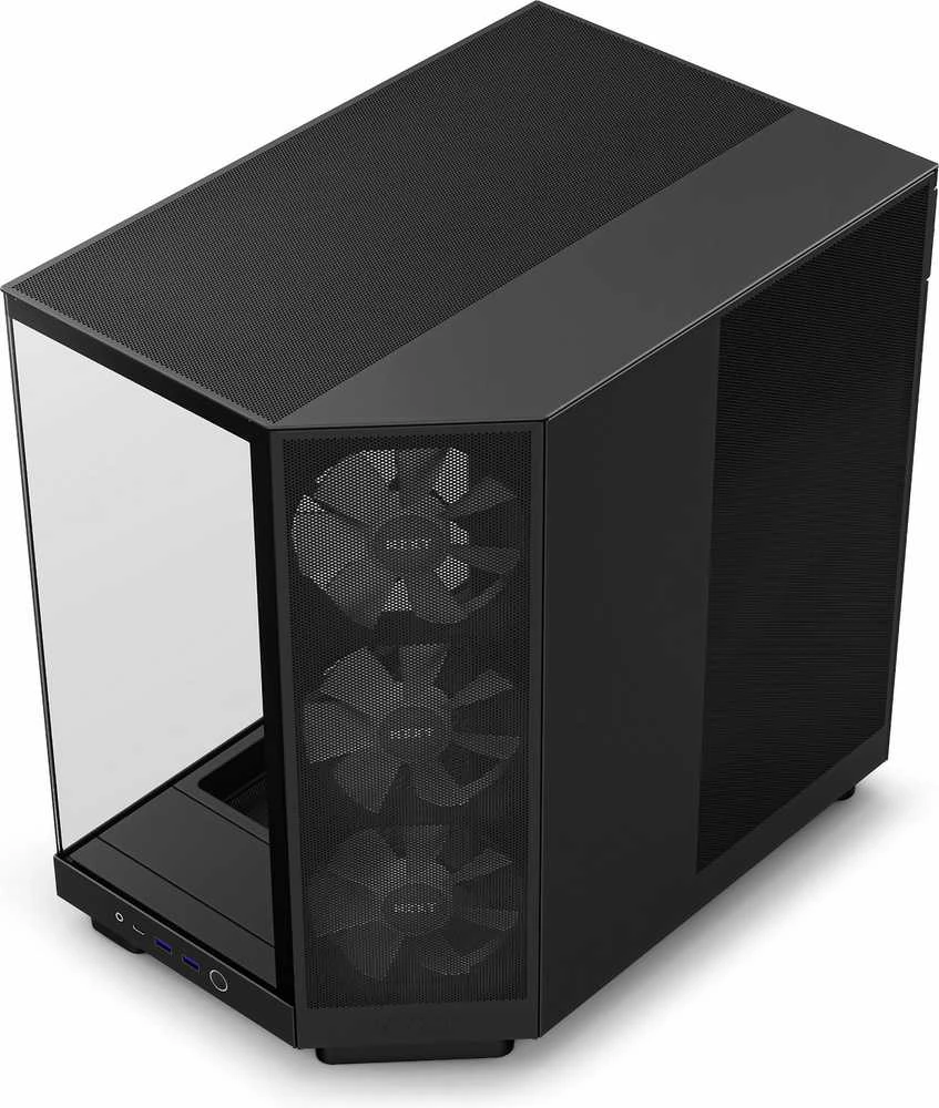 Kompiuterio korpusas NZXT H6 FLOW RGB MIDI BOKŠTAS SU LANGU, Juodas