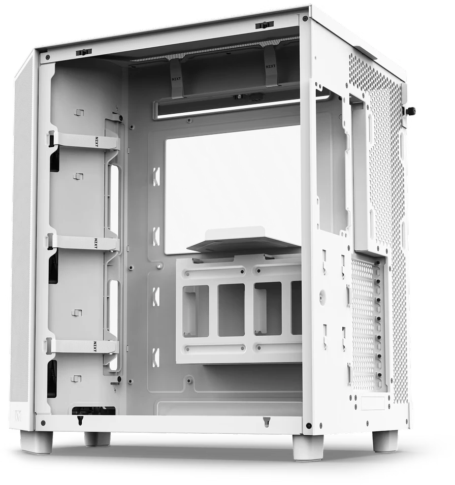 NZXT H6 Flow RGB kompiuterio korpusas, Mid-Tower, ATX, su 3 RGB ventiliatoriais, baltas (CC-H61FW-R1)