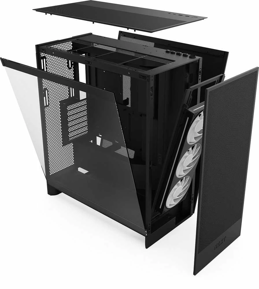 NZXT kompiuterio korpusas H7 Flow RGB 2024 midi bokštas juodas
