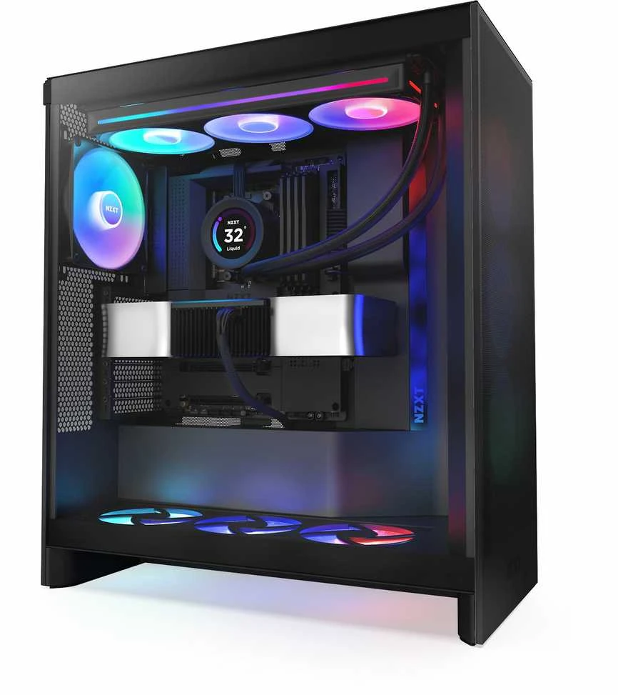 NZXT kompiuterio korpusas H7 Flow RGB 2024 midi bokštas juodas