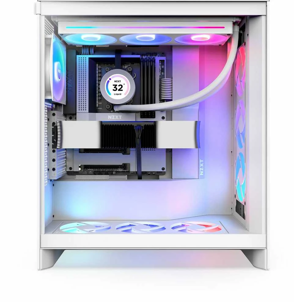 NZXT PC dėklas H7 Flow RGB midi bokštas baltas