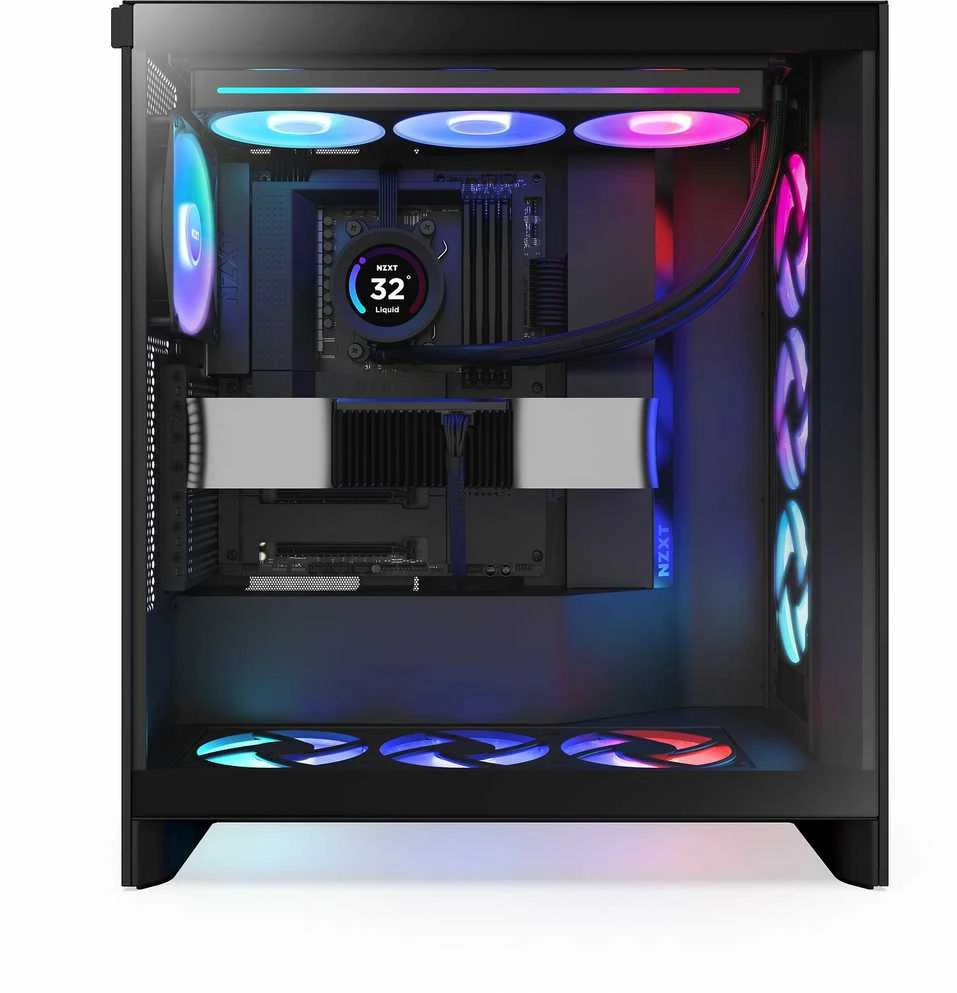 NZXT kompiuterio korpusas H7 Flow RGB 2024 midi bokštas juodas
