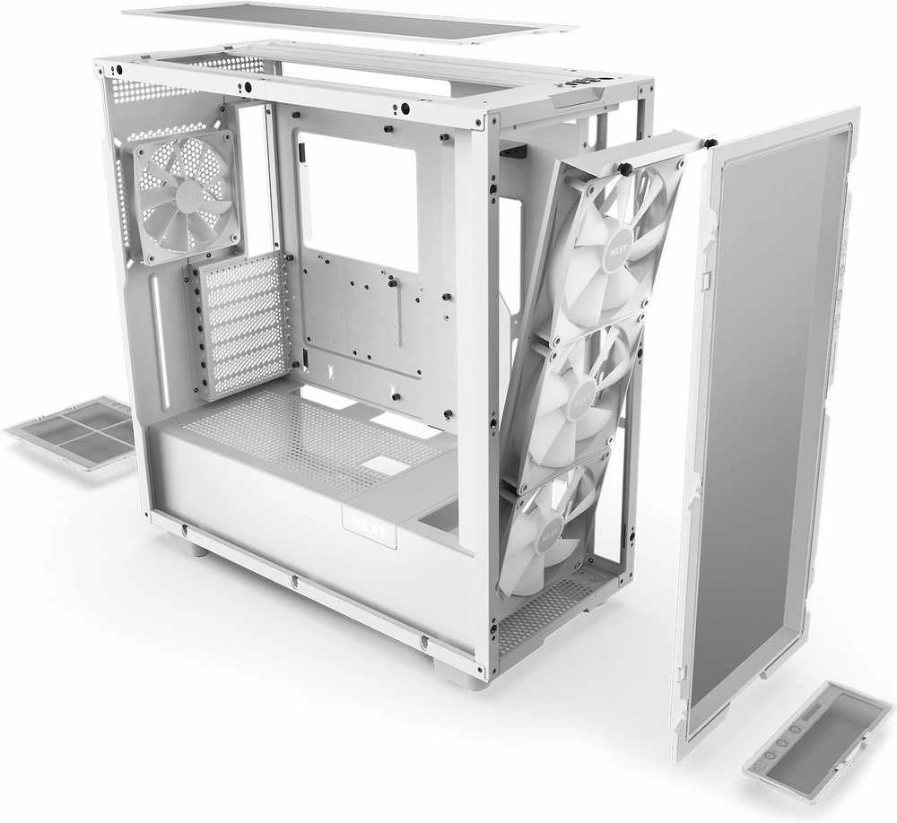 NZXT PC dėklas H7 Flow RGB midi bokštas baltas