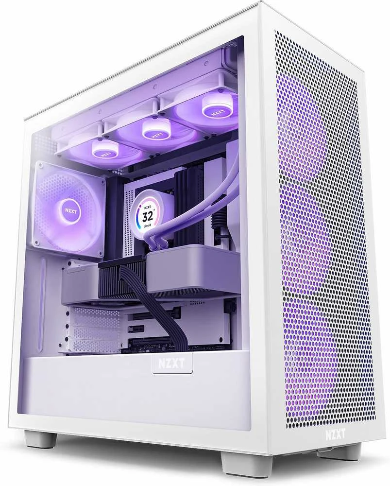 NZXT PC dėklas H7 Flow RGB midi bokštas baltas