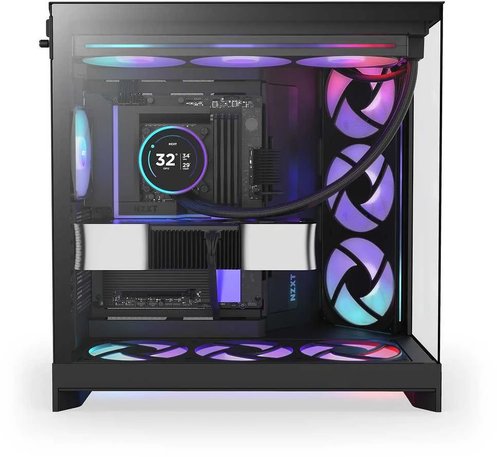 NZXT H9 Flow RGB+ (2025) juoda
