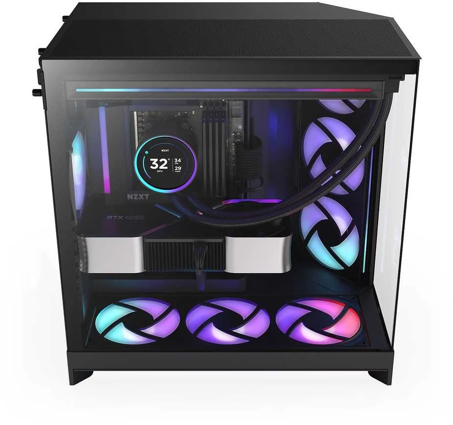 NZXT H9 Flow RGB Midi Tower Juodas