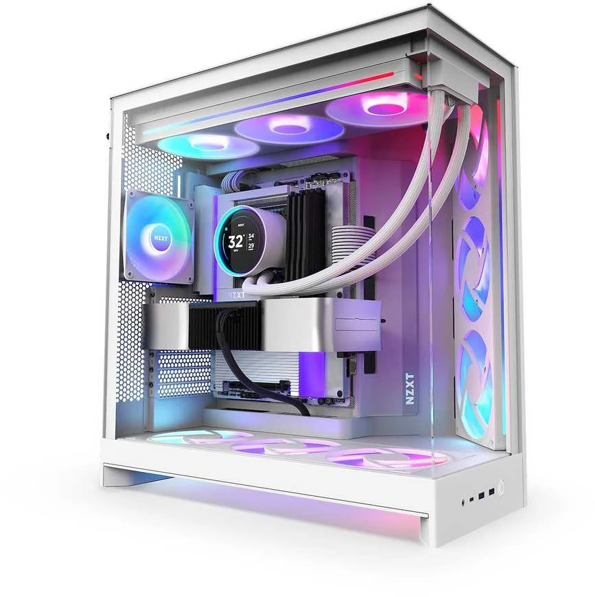 NZXT H9 Flow RGB+ MIDI bokštas Baltos
