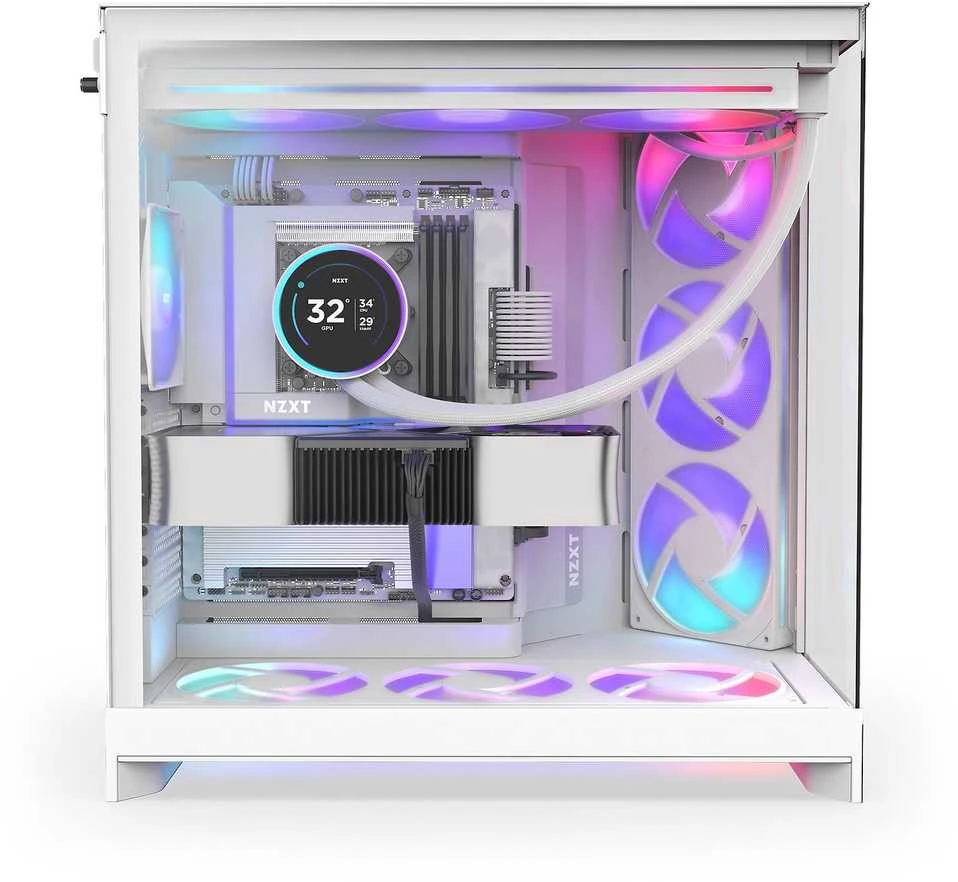 NZXT H9 Flow RGB+ MIDI bokštas Baltos