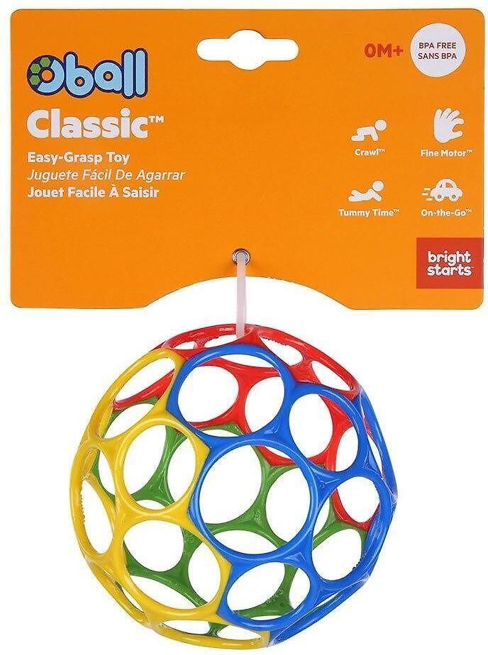 bright starts OBALL Obolas – klasikinis kamuolys 10 cm – daugiaspalvis (10340)