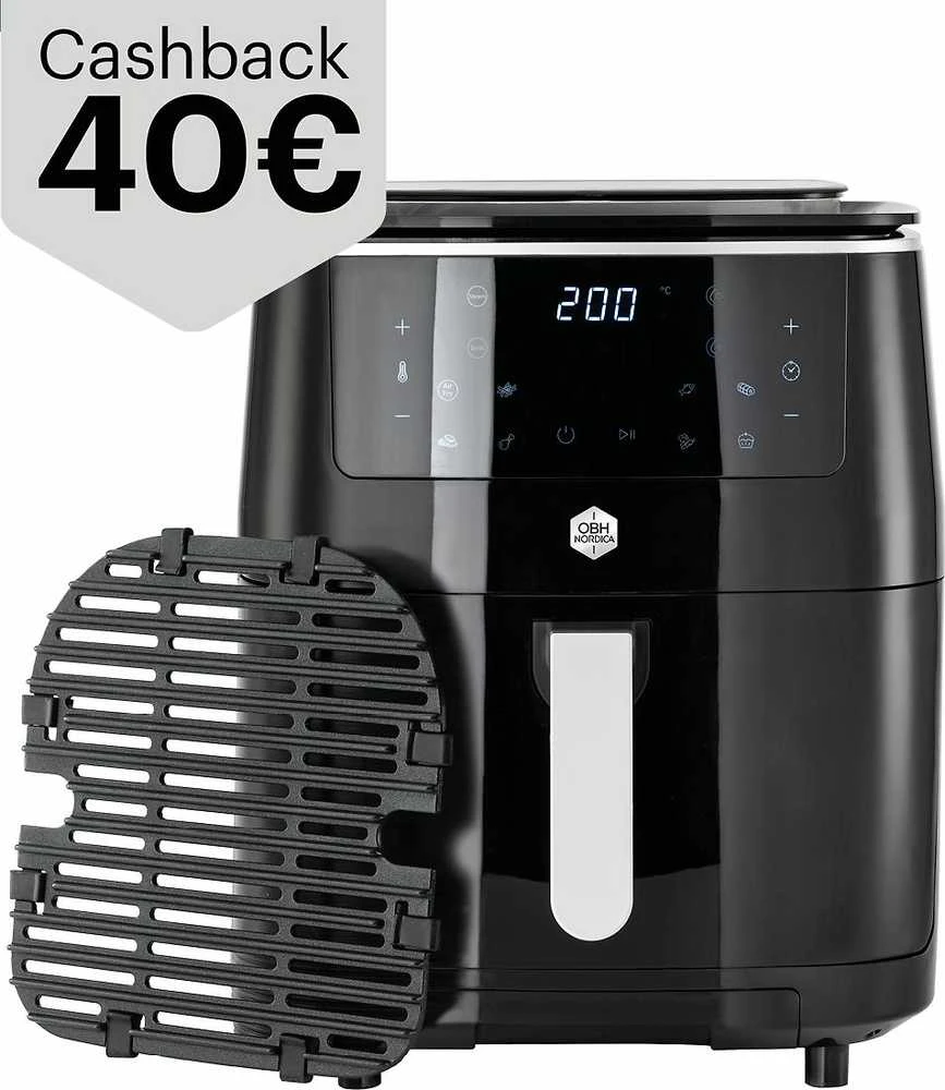 Gruzdintuvė SEB OBH Nordica FW2018S0, Hot air fryer, 6.5 L, 8 person(s), 60 min, Single, Juodas