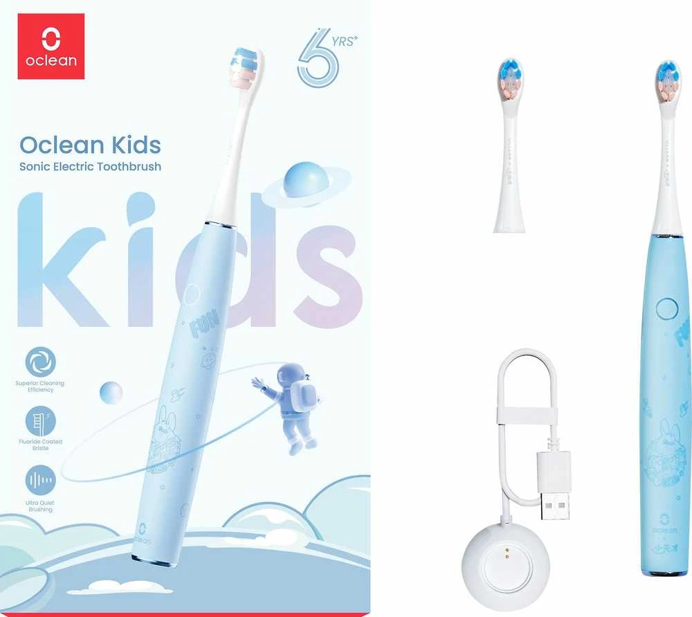 Elektrinis vaikiškas dantų šepetėlis Oclean Kids, Mėlynas
