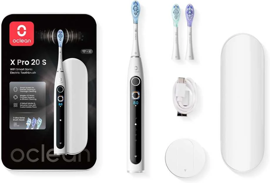 Oclean X Pro 20 S Elektrinis dantų šepetėlis Baltas