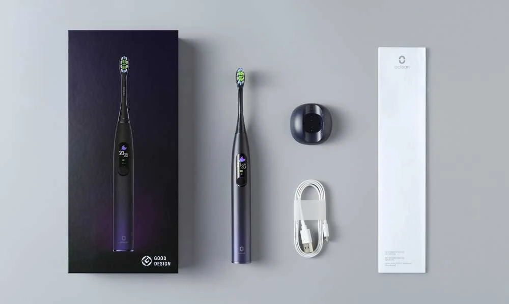 Elektrinis dantų šepetėlis Oclean X Pro, violetinis (Aurora Purple)