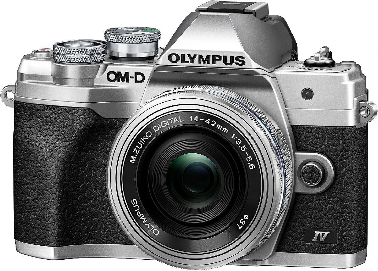 Olympus Apie sistemą Olympus OM-D E-M10 Mark IV (Sidabrinis) + 14-42mm f/3.5-5.6 EZ