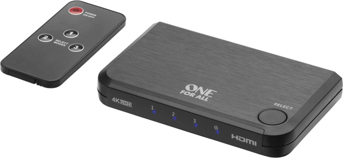 One For All Vienas visiems Vienas visiems išmanusis HDMI jungiklis SV1632 4K, HDMI jungiklis (juodas, Full HD HDMI jungiklis)