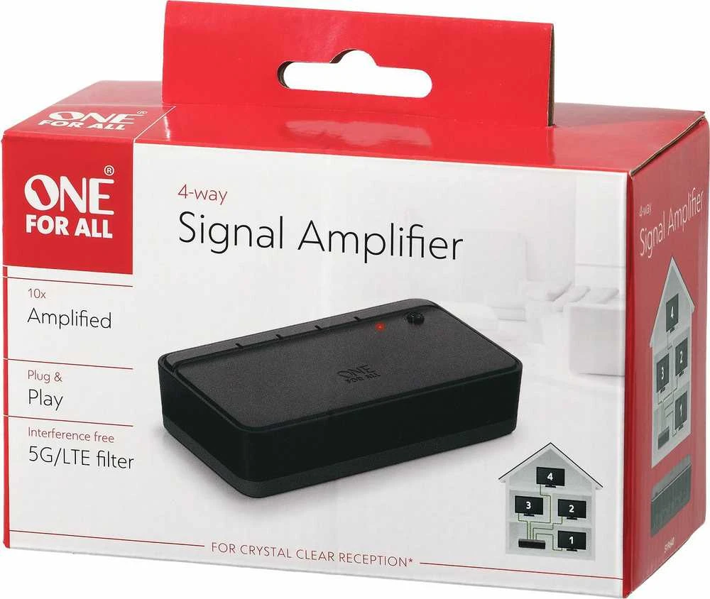 Signalo stiprintuvas ONE FOR ALL EU/SA (C tipas), 230-240V ~ 50Hz 3.0W, 75ohm, 1m kabelis / SV9640
