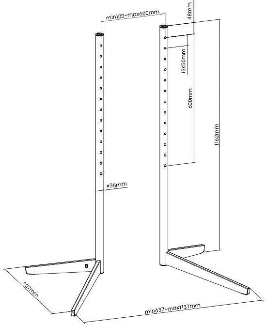 Laikiklis One For All Vienas visiems Vienas visiems WM7610 EZ TV stovas Basic 32-65''