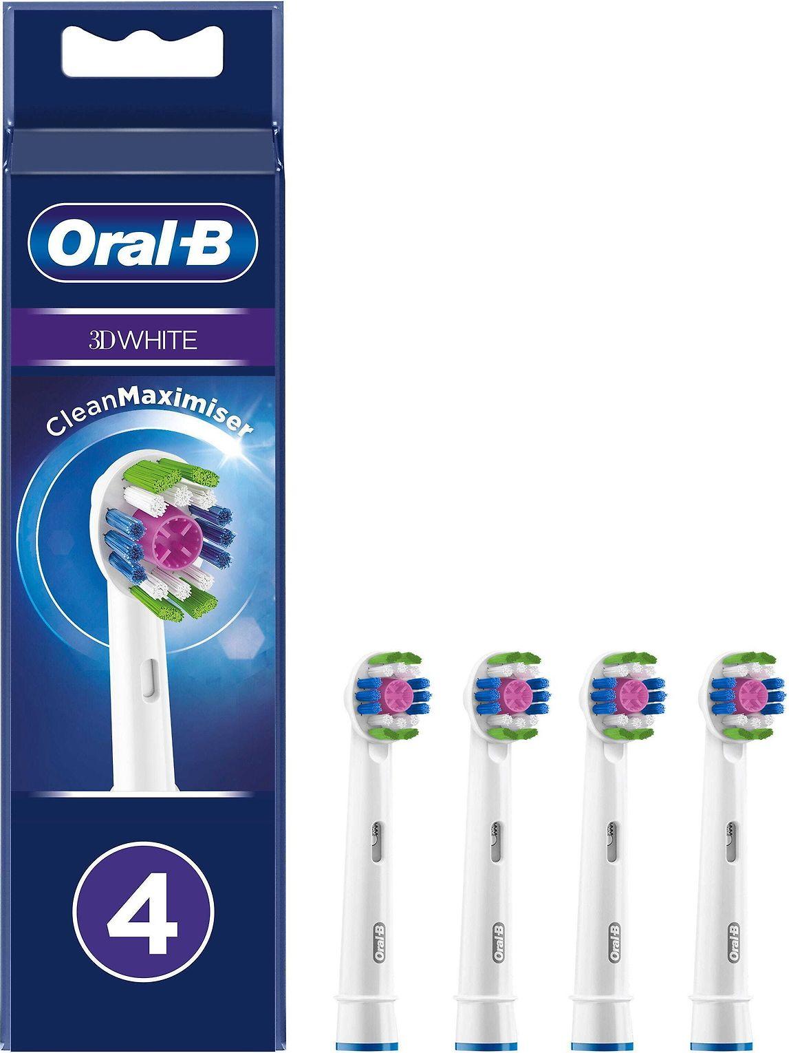 Oral-B Replaceable dantų šepetėlis galvutės with CleanMaximiser 3D Refill Heads Suaugusiems Šepetėlių skaičius galvutės įeina 4 Number of teeth brushing modes Does not apply Baltas
