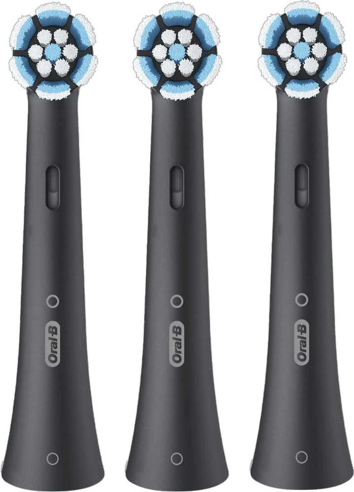 „Oral B iO“ serijos „Gentle Care“ keičiamos dantų šepetėlio galvutės – juodos – 3 vnt.