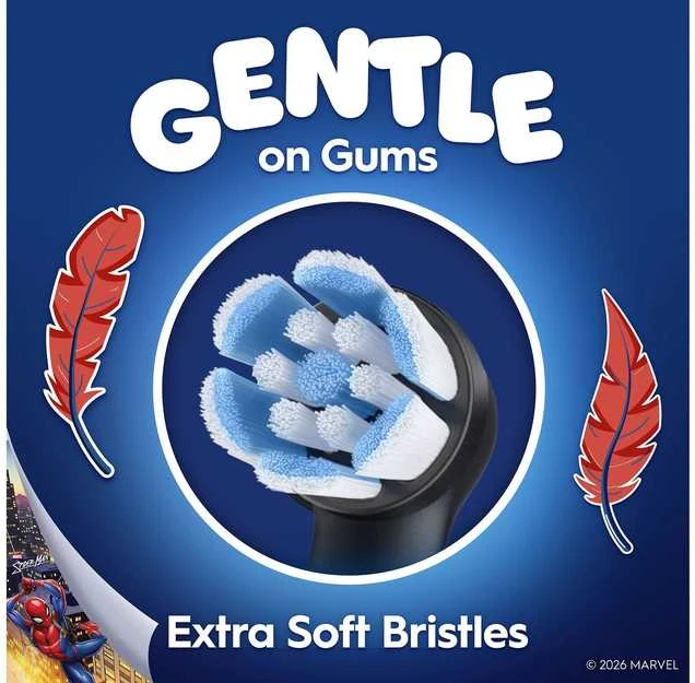 Oral-B iO Kids 6+ elektrinio dantų šepetėlio antgalis „Marvel Spider-Man“, juodas, 3 vnt.