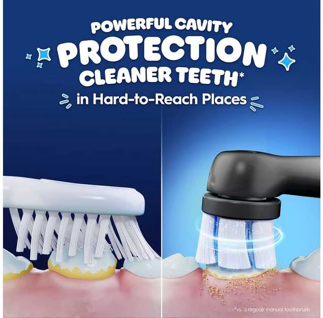 Oral B iO dantų šepetėlio galvutės valymo efektyvumo palyginimas