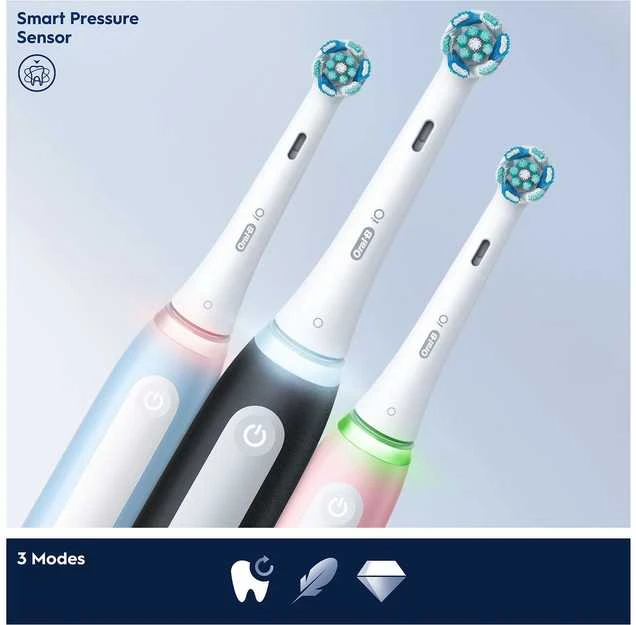 Braun iOG3d.2i6.2K Oral-B iO3 Elektrinis Dantų Šepetėlis Matt Juodas/Ice Mėlyna Duo Pack Edition