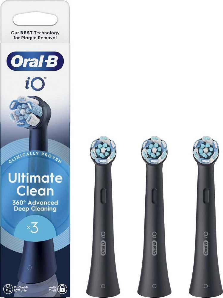 Oral-B iO Ultimate Clean juodos galvutės (3 vnt.)