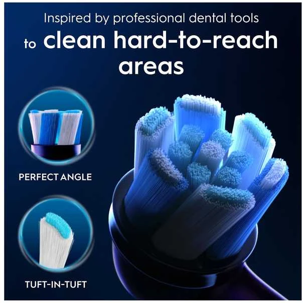 Oral-B iO Ultimate Clean 4 dalių šepetėlių galvučių pakuotė, juodos spalvos