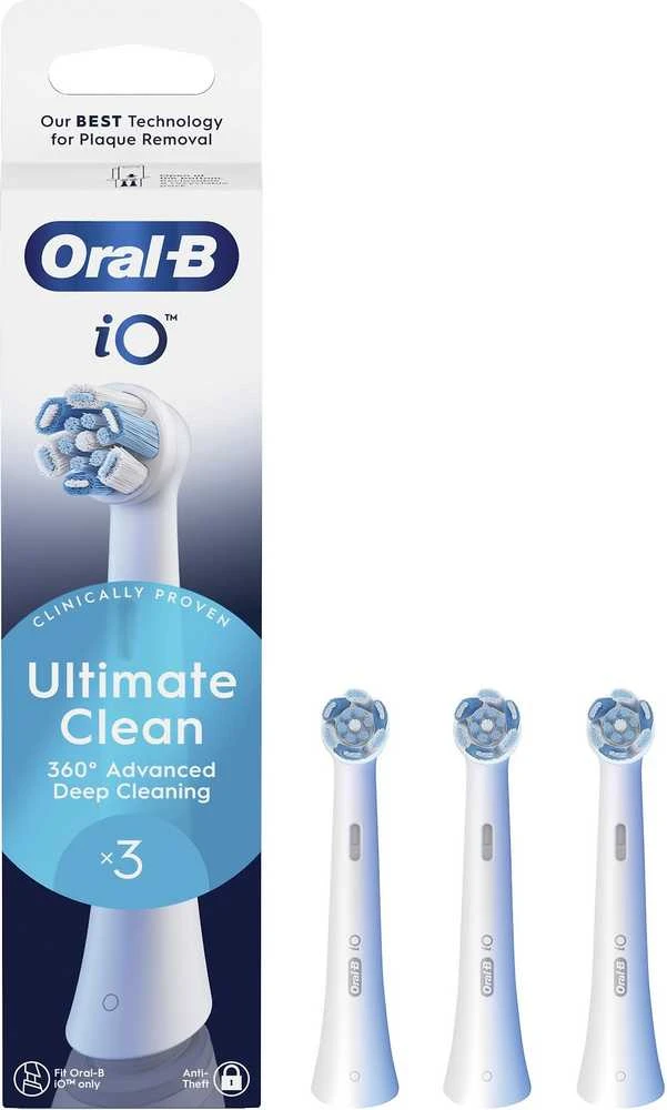 Oral-B iO Ultimate Clean antgaliai, 3 vnt. rinkinys