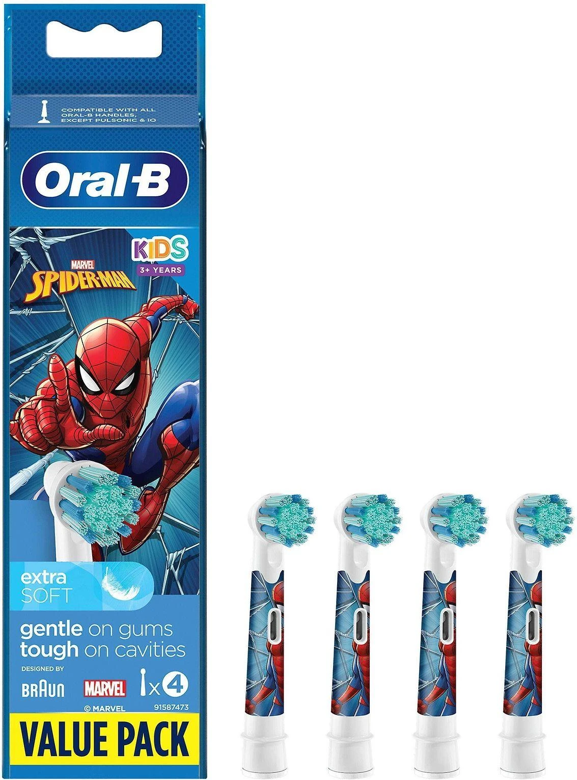 Oral-B pakaitinis dantų šepetėlis vaikams Spiderman 4U