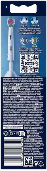 Oral-B šepetėlio galvučių pakuotės galinė pusė